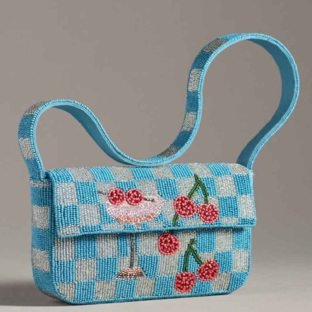 Anthropologie the Fiona beaded bag cosmos NWT